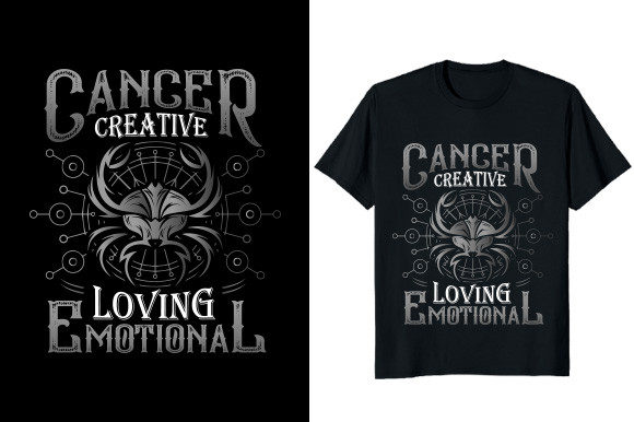 Cancer Creative Zodiac Graphic T-shirt: A Designer's Take