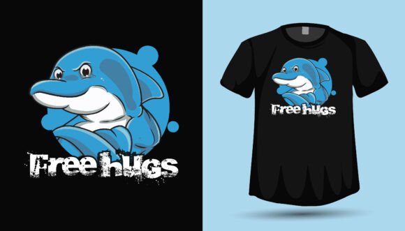 Dolphin Tshirt Design Pod Graphic Vector: A Creative Asset for Print and Beyond