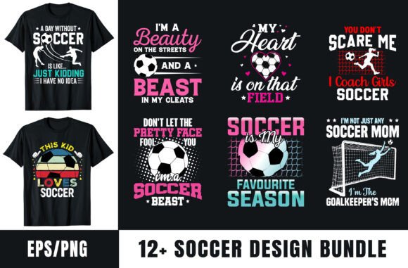 Score Big with a Soccer T-Shirt Design Bundle Graphic