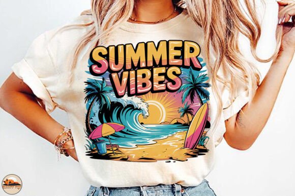 Summer Vibes Beach Graphic Shirt PNG: Your Design Asset